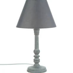 Atmosphera Lampe Bois Gris Leo H.36Cm