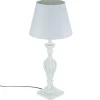 Atmosphera Lampe Bois Patine Blanc H.56Cm
