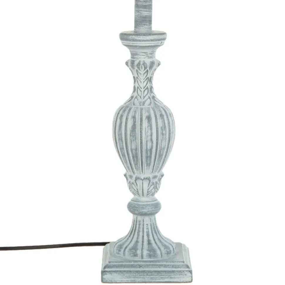 Atmosphera Lampe Bois Patine Gris H.56Cm