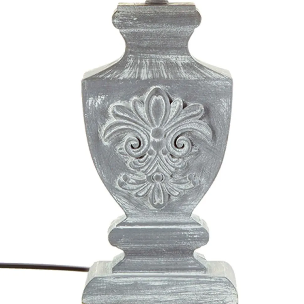 Atmosphera Lampe Bois Patine Gris H.53.5Cm