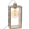 Atmosphera Lampe Bois Rectangle Iwata H.28Cm