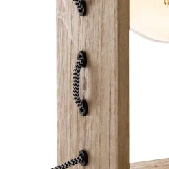 Atmosphera Lampe Bois Rectangle Iwata H.28Cm