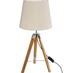 Atmosphera Lampe Bois Trepied Runo Bambou H.58Cm