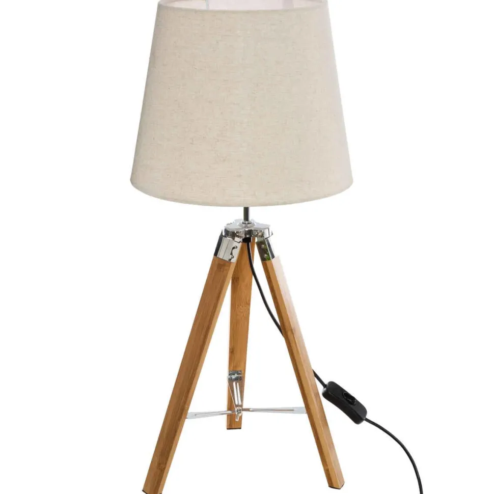 Atmosphera Lampe Bois Trepied Runo Bambou H.58Cm