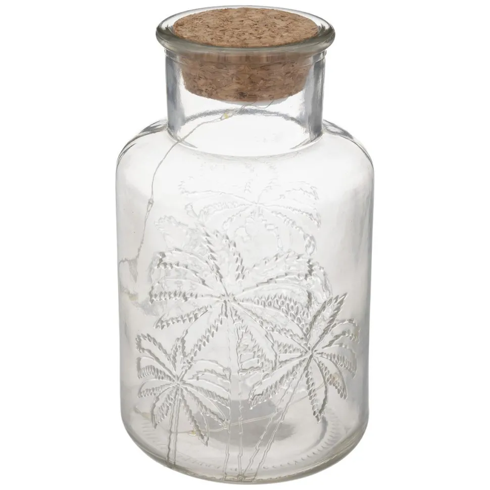 maxibazar Lampe Led Palmier Transparent H.17Cm En Box