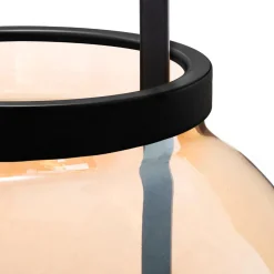 Atmosphera Lampe Led Verre Ambre D.19Cm