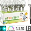 Lampe Solaire Boule Verre 2 Led Change De Couleur D.8Cm