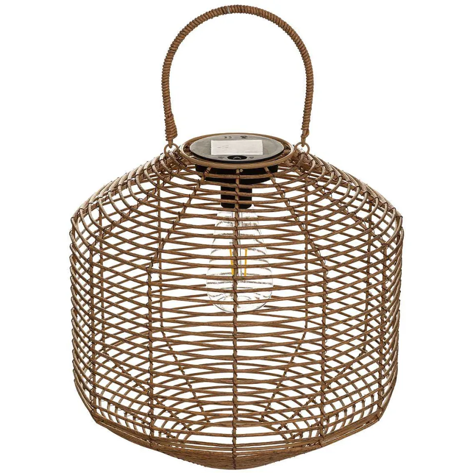 Lampe Solaire Rattan Naturel Cuba H.30Cm