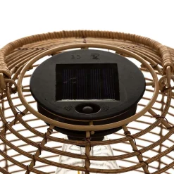 Lampe Solaire Rattan Naturel Cuba H.30Cm