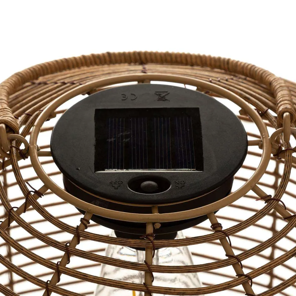 Lampe Solaire Rattan Naturel Cuba H.30Cm
