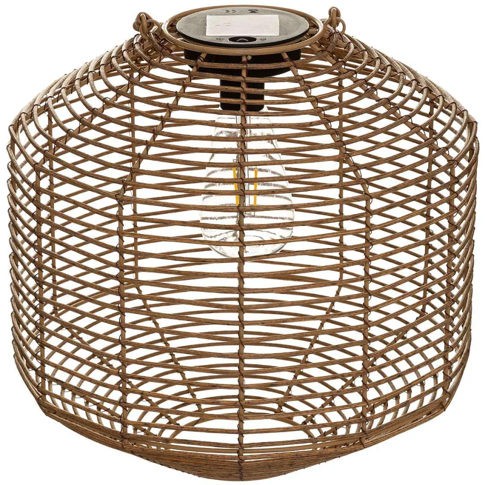 Lampe Solaire Rattan Naturel Cuba H.30Cm