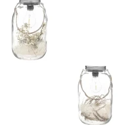 maxibazar Lanterne Led Fleurs Sechees D.17X28Cm