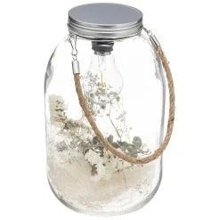 maxibazar Lanterne Led Fleurs Sechees D.17X28Cm