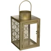 maxibazar Lanterne Metal Dore D.10X10X16Cm