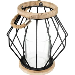 Atmosphera Lanterne Metal Filaire Noir H.19.5Cm