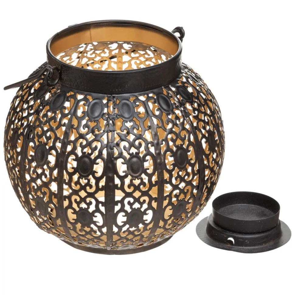maxibazar Lanterne Metal Ronde Ajouree D.15Cm