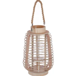 Atmosphera Lanterne Rattan Et Verre H.33Cm