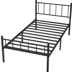 Lit Metal Noir 90X190Cm