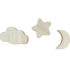 maxibazar Lot De 3 Pateres Lune Nuage Et Etoile
