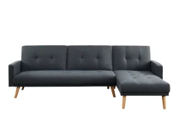 Luxi Canapé Angle Anthracite Convertible Style Scandinave