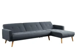 Luxi Canapé Angle Anthracite Convertible Style Scandinave