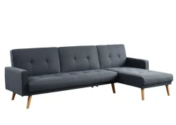 Luxi Canapé Angle Anthracite Convertible Style Scandinave