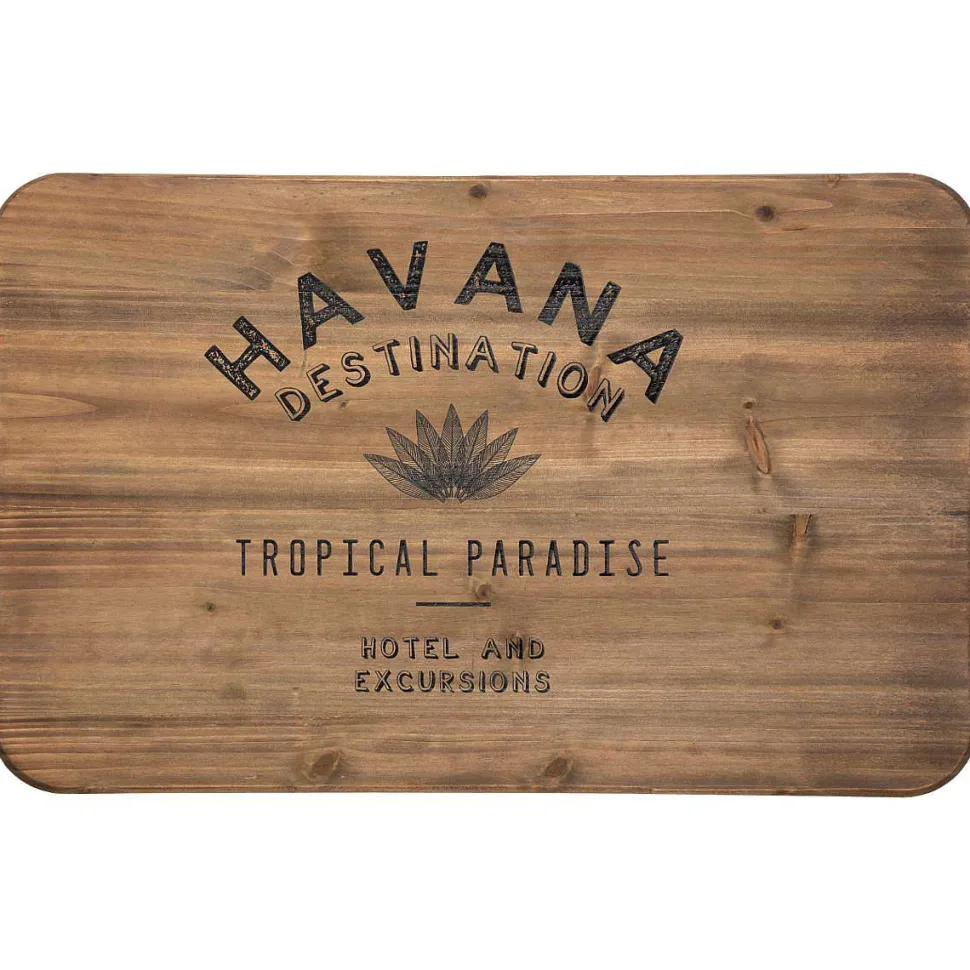 Malle Metal Bois Noir Cuba D.60.1X37.8X33.1Cm