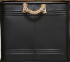 Malle Metal Bois Noir Cuba D.60.1X37.8X33.1Cm