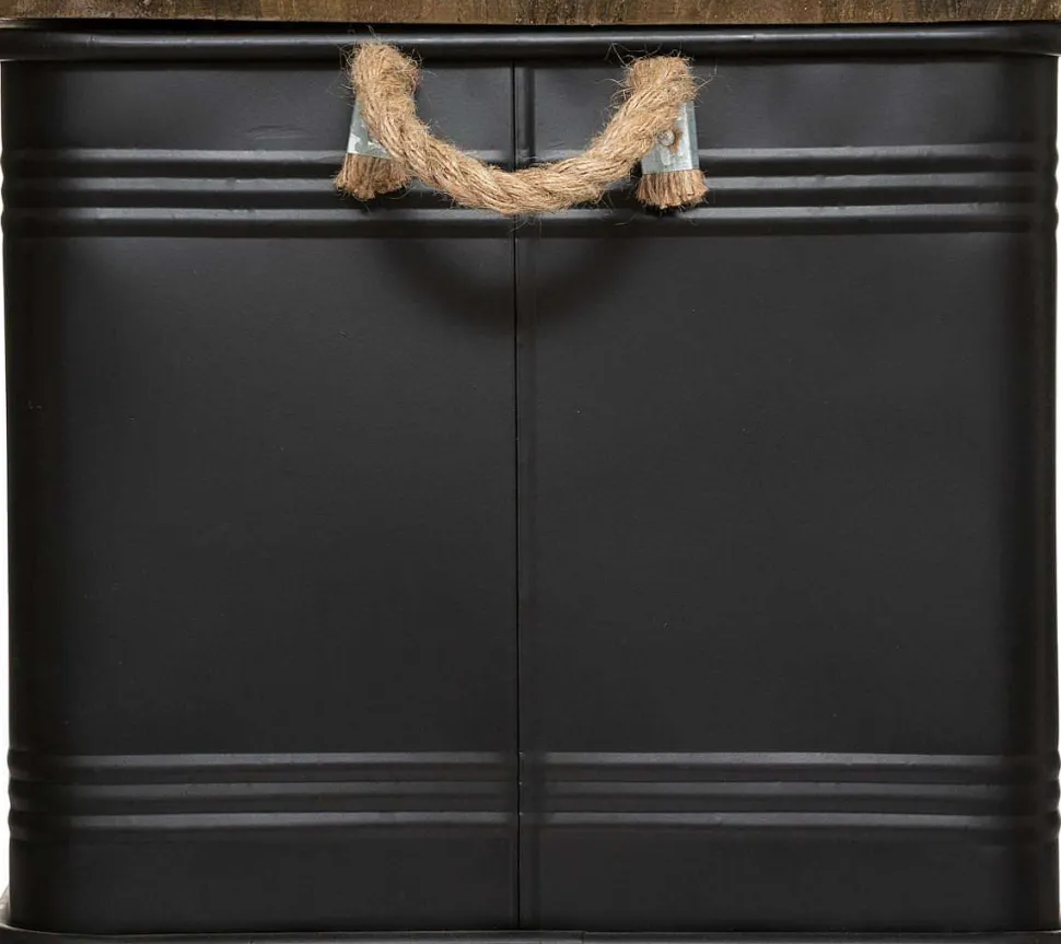 Malle Metal Bois Noir Cuba D.60.1X37.8X33.1Cm