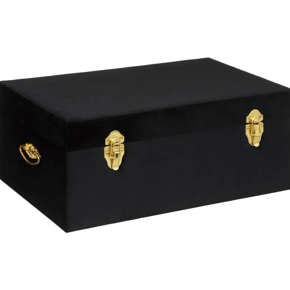 maxibazar Malle Velours Night Noir D.41X24X16.5Cm