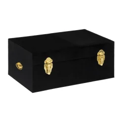 maxibazar Malle Velours Night Noir D.41X24X16.5Cm