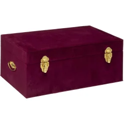 maxibazar Malle Velours Night Rubis D.41X24X16.5Cm