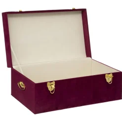 maxibazar Malle Velours Night Rubis D.41X24X16.5Cm