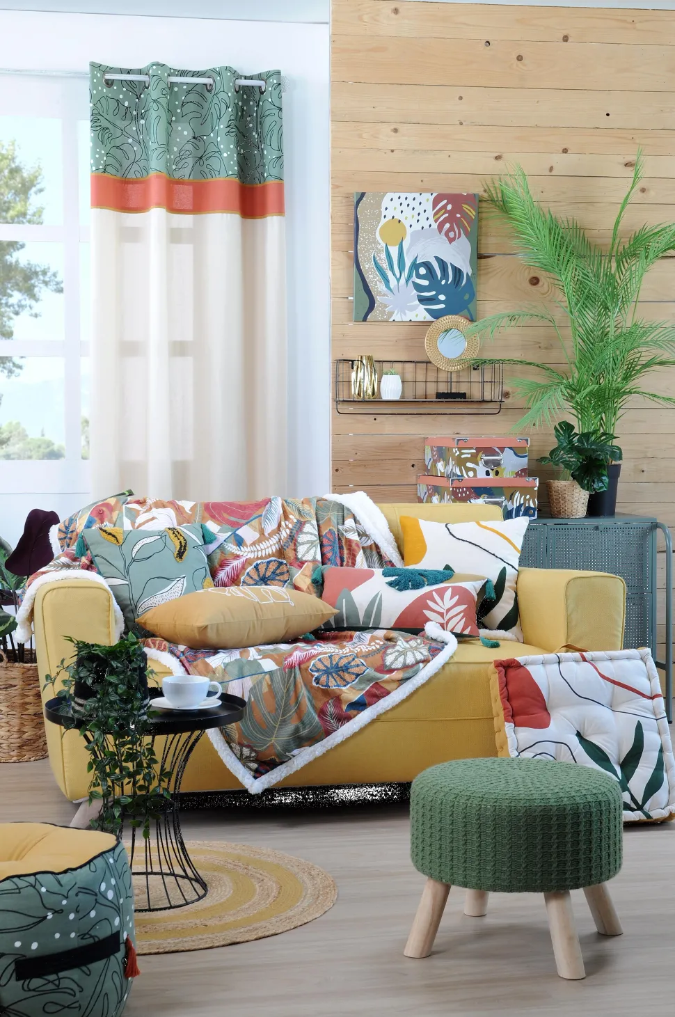 maxibazar Maori Tapis Moutarde D.90Cm