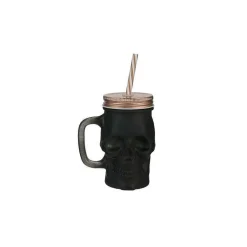 Mason Jar Tete De Mort Black Mat 380Ml
