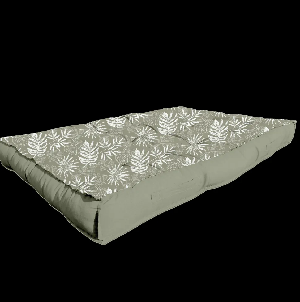 maxibazar Matelas Palette 120X80X15Cm Coton Botanik Sauge