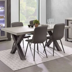 Matteo Table 185Cm Vert Fonce Et Noir