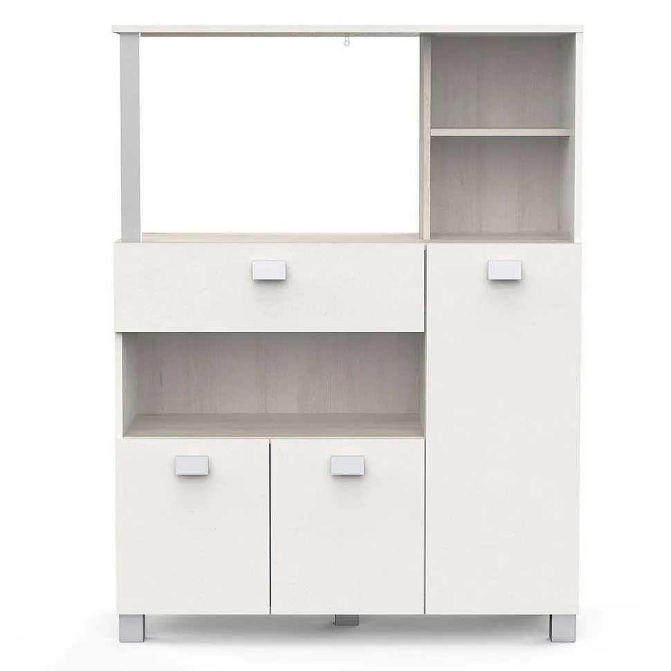 Meuble Loge Tout 3 Portes 1 Tirroir Basilic Acacia Blanc Mat