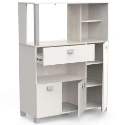 Meuble Loge Tout 3 Portes 1 Tirroir Basilic Acacia Blanc Mat