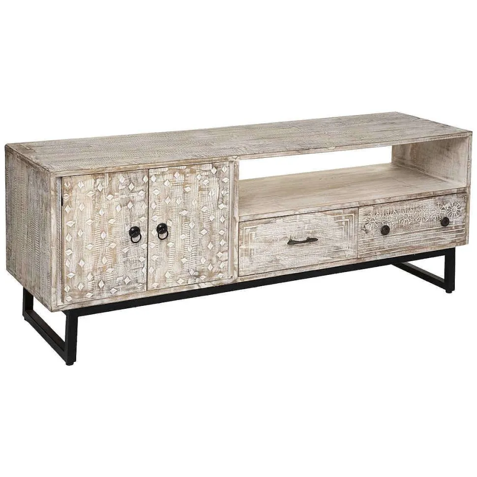 Meuble Tv 2 Tiroirs 2 Portes Ajay