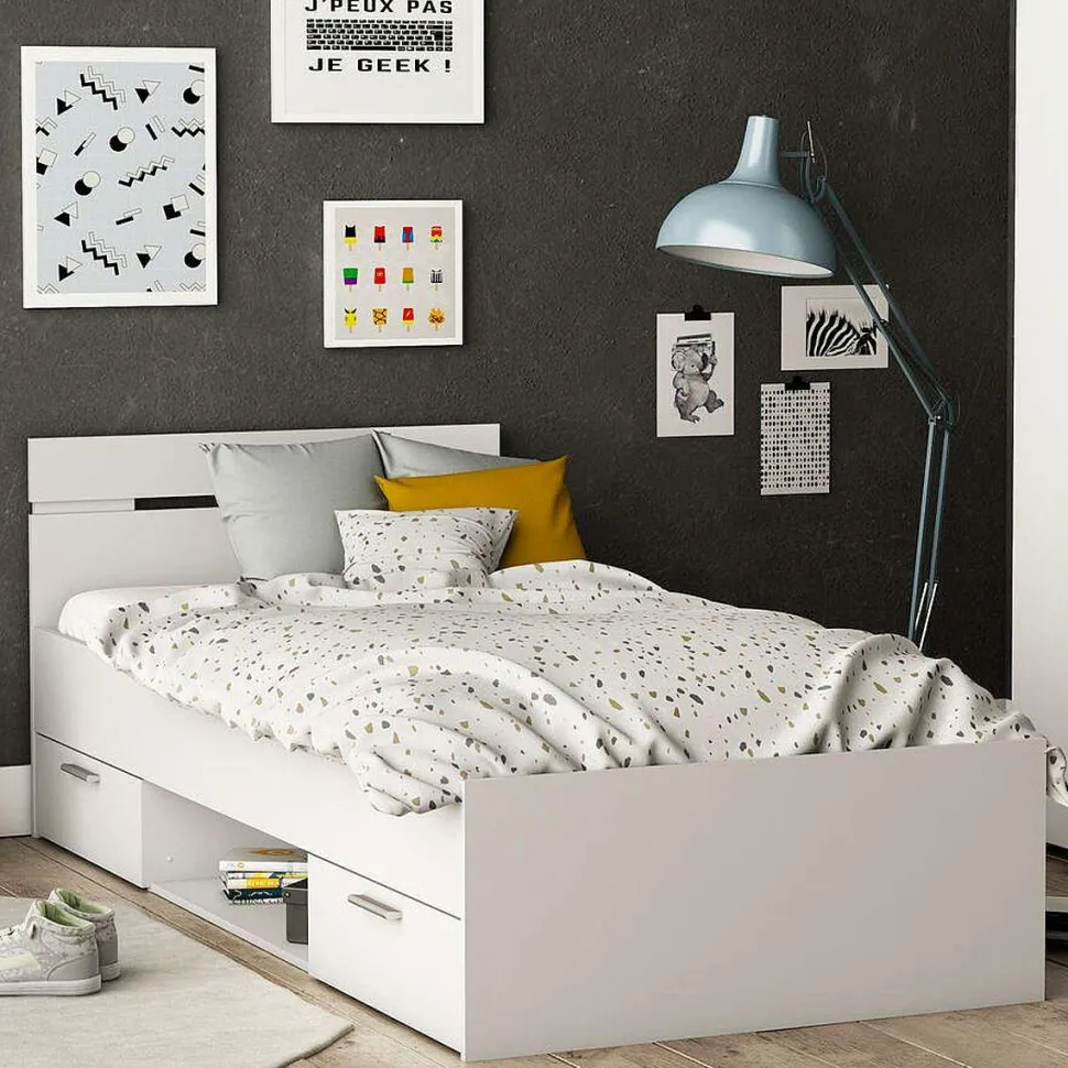 Michigan Lit 90X200Cm 2 Tiroirs 1 Niche