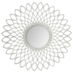 Atmosphera Miroir Fleur Argente D.90Cm