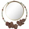 maxibazar Miroir Mural Dore Feuilles Terracota D.33Cm