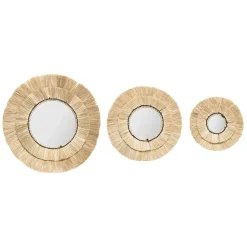 Atmosphera Miroir Raphia Alba X3 Pieces