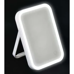 Miroir Rectangulaire A Led Sur Pied Blanc