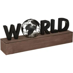 Atmosphera Mot Deco Led World Noir L.38Cm