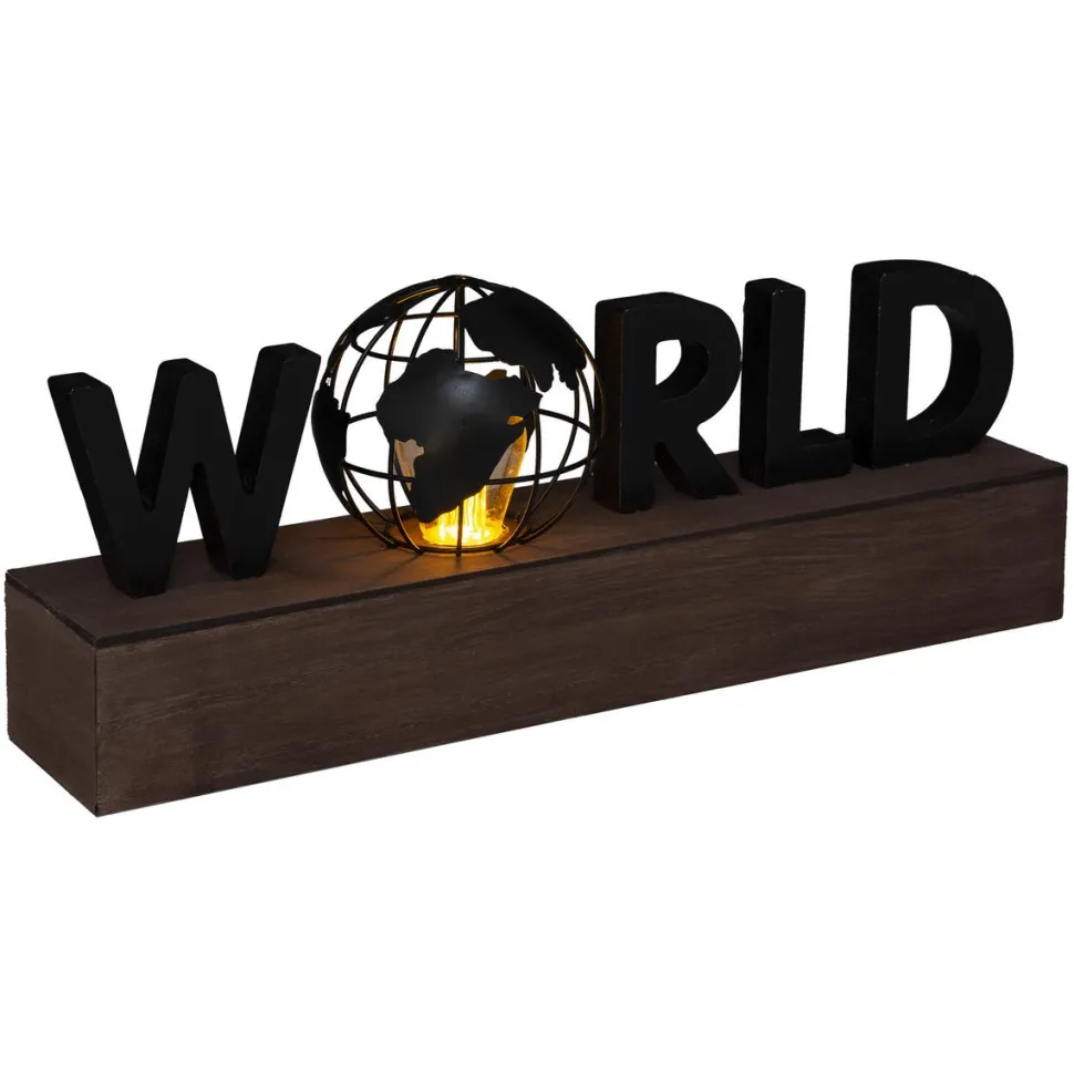 Atmosphera Mot Deco Led World Noir L.38Cm