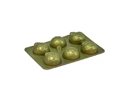 Moule 6 Boules Noel Silicone Dore