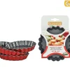Moule 4 Tartelettes D.12Cm Acier Anti Adherent Rouge Rossana