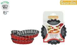 Moule 4 Tartelettes D.12Cm Acier Anti Adherent Rouge Rossana